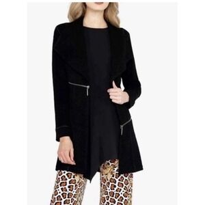 Eva Varro Barcelona Jacket Black Zipper Detail Cardigan Jacket Women's M EUC